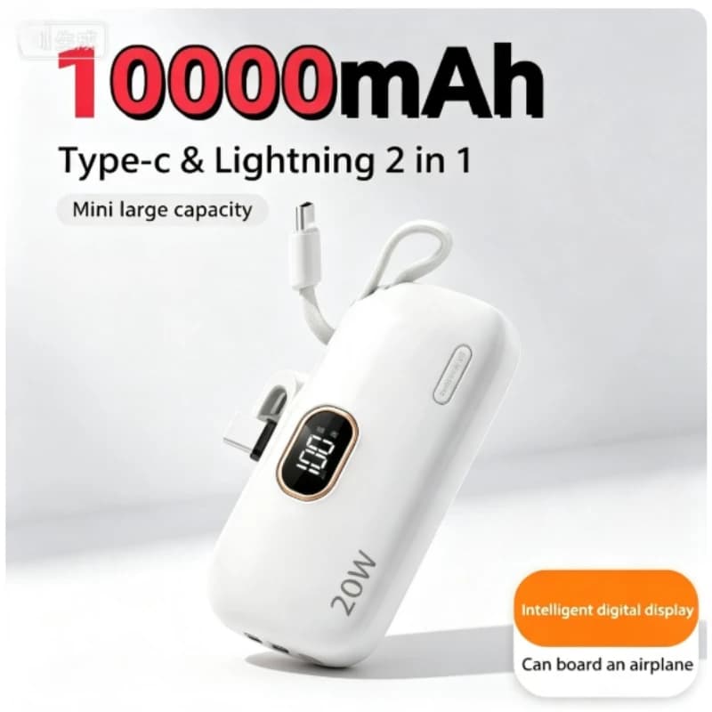 New Mini Power Bank 10000mAh Fast Charging PowerBank Portable Charger for IPhone 16 15 14 Samsung Xiaomi External Spare Battery