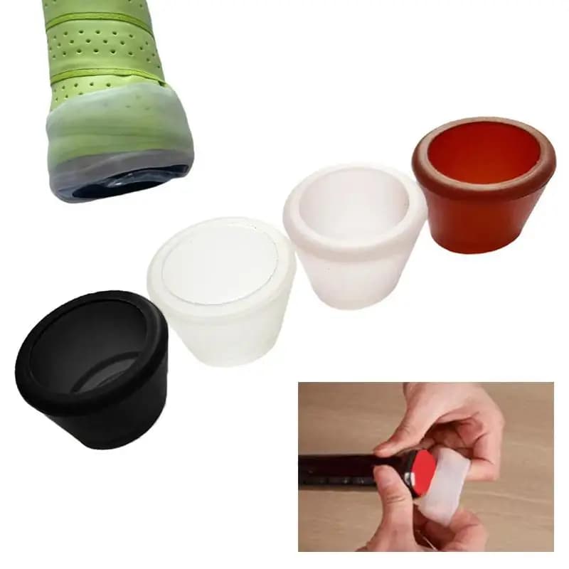 Tennis Racket Handle End Cover Protective Racquet Butt Cap Accessory Silicone Antislip Universal Easy Install