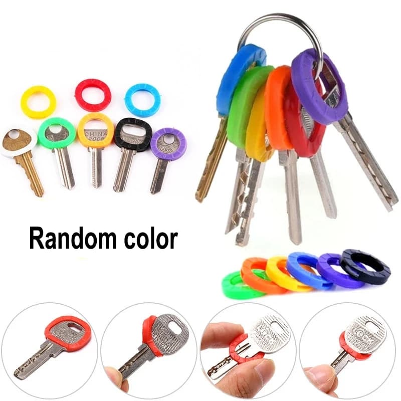 10 pcs 24 pcs 32 pcs Color Handle Key Color Mixed Soft Silicone Elastic Keyring FAI FROM TE Pendant Marking for Distinguishing 2030