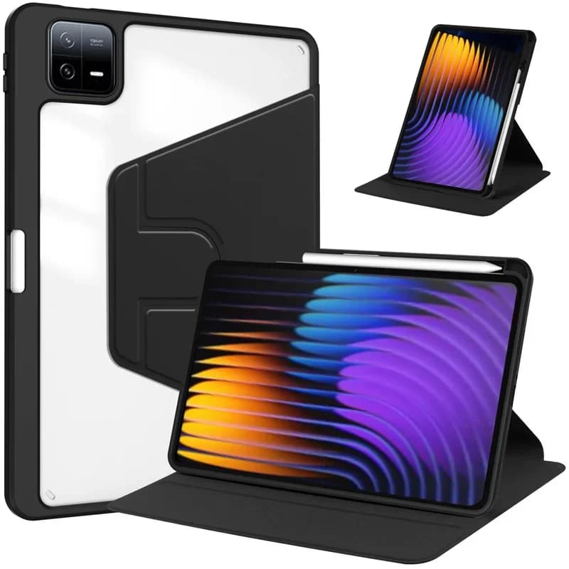 Custodia per Xiaomi POCO Pad X1 con Portapenna, Rotazione a 360°, Supporto Trasparente in Acrilico per POCO Pad X1 11.2 Pollici