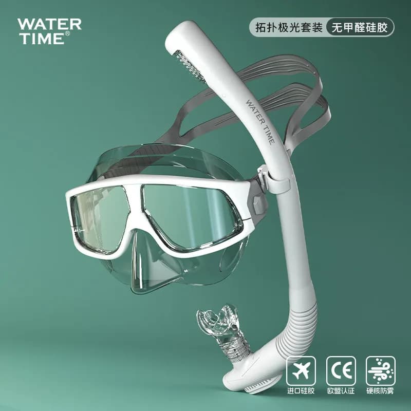 WaterTime Snorkeling Three-Component Set: Dry Fog-Resistant Dive Mask, Dive Mask, Anti-Drowning Respiratory Tube Kit