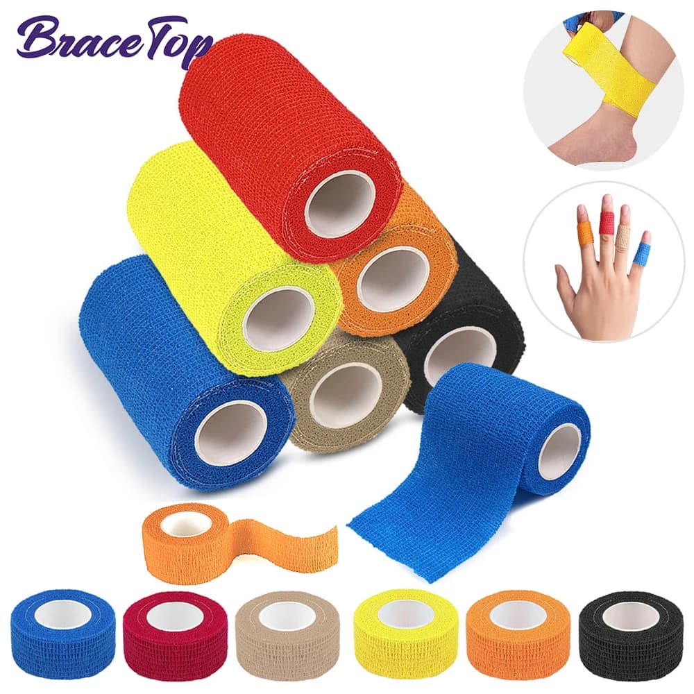 BraceTop 4.5M Colorato Elastico Sport Benda Benda Autoadesiva Fitness Ginocchiere di Supporto Caviglia Dito Wrap Kinesiologia Nastri