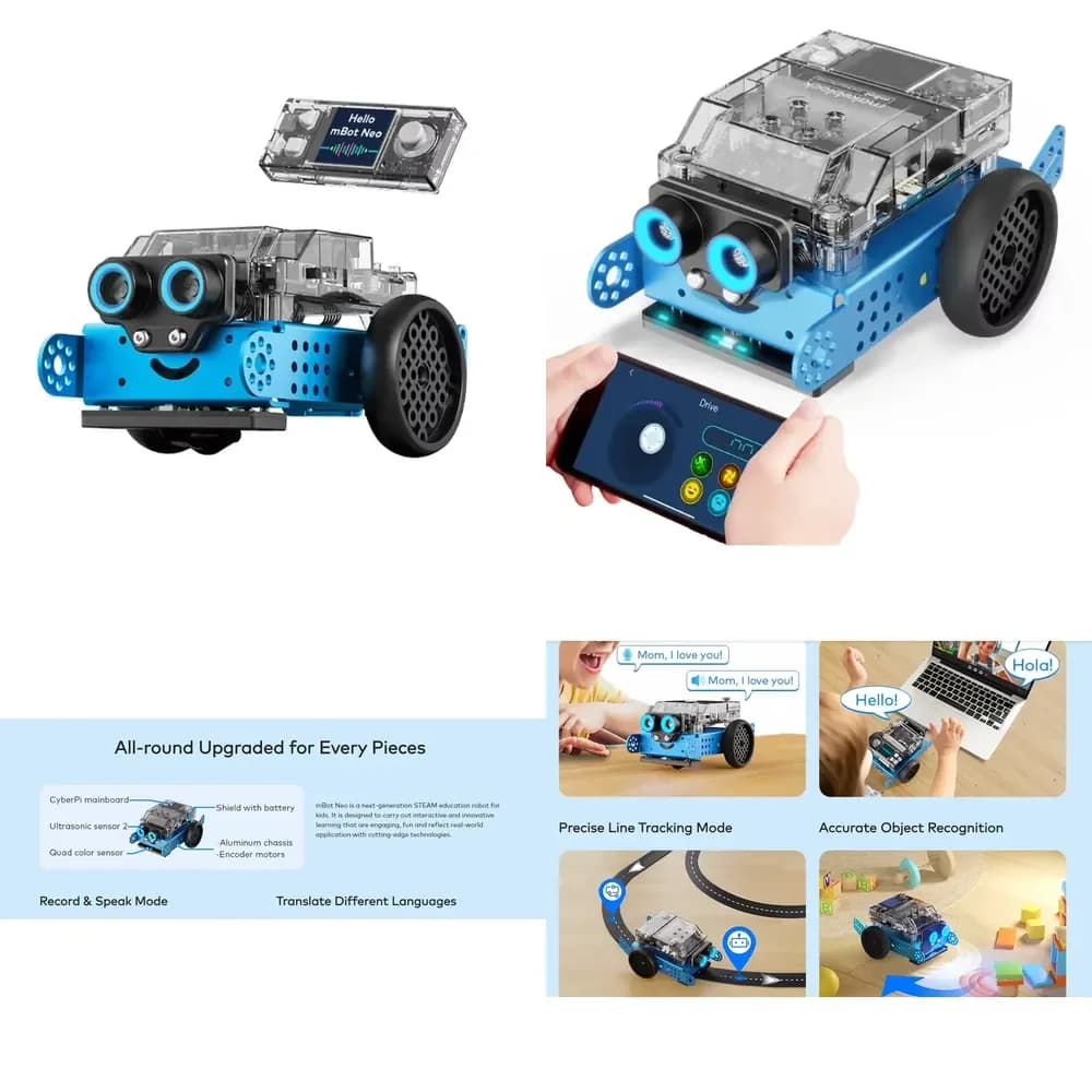 WAP01 Makeblock mBot Neo mBot 2 Kit Robotico Programmabile con Controllo Remoto Wi-Fi, Auto Codificabile in Scratch e Python