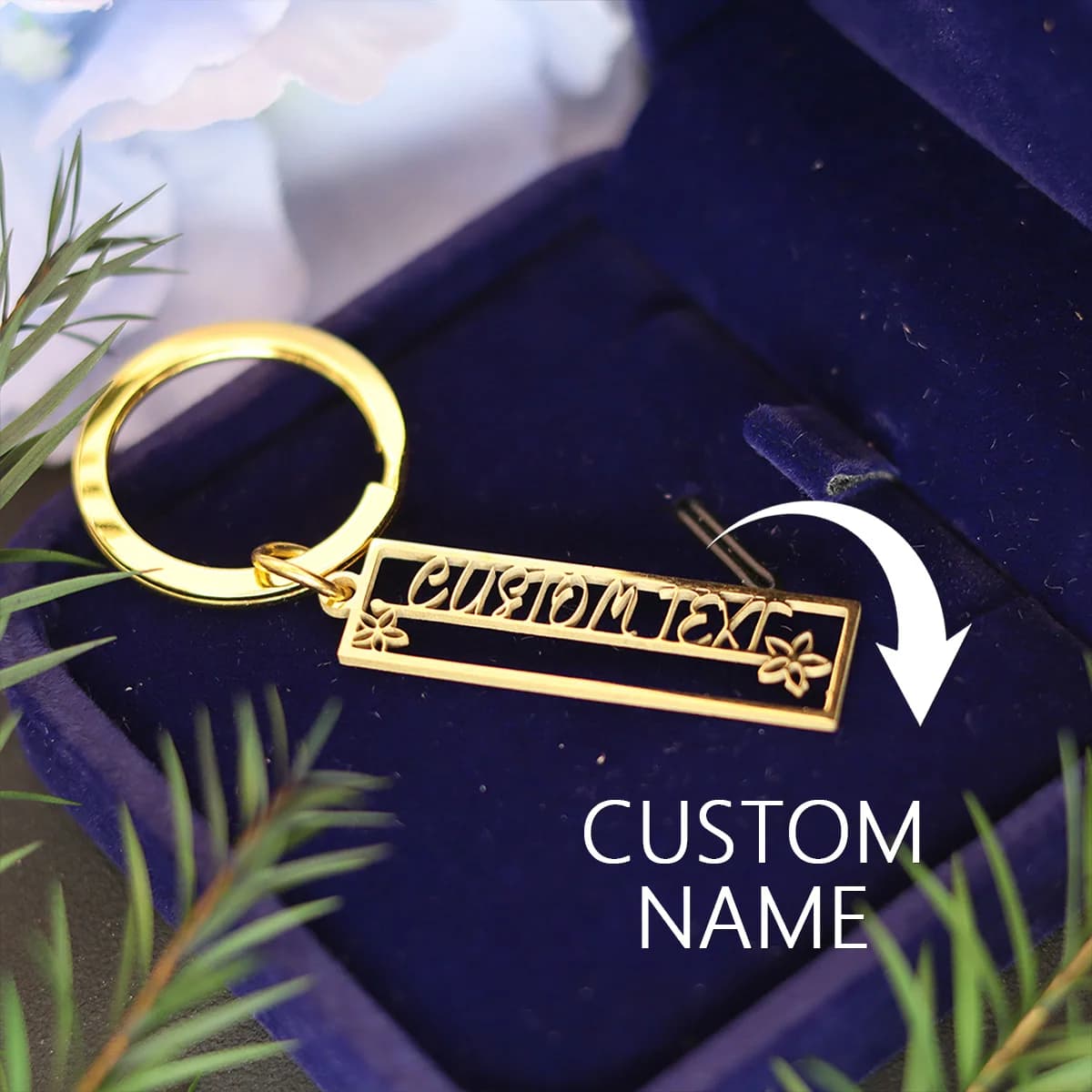 QIAMNI 1PC Portachiavi in acciaio inossidabile inciso al laser Logo personalizzato/Nome/Numero di telefono Portachiavi anti-perdita Portachiavi personalizzato Regalo