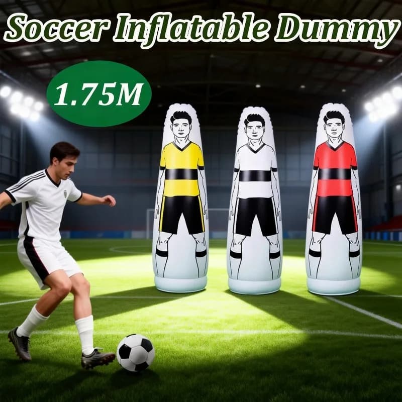 Manichino Gonfiabile da Calcio per Allenamento Adulti, Scudo Portatile per Pratica di Calcio, Difensore Autoportante