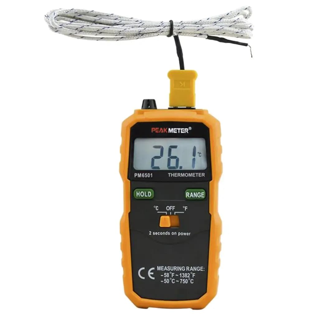 Digital Wireless Thermometer with Thermocouple Type K and LCD Display for Industrial and High Temperature Educational Tests
