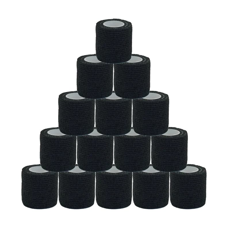 Nastro avvolgente per benda elastica autoadesiva sportiva nera Elastoplast per cuscinetti di supporto per ginocchio, palmo della caviglia