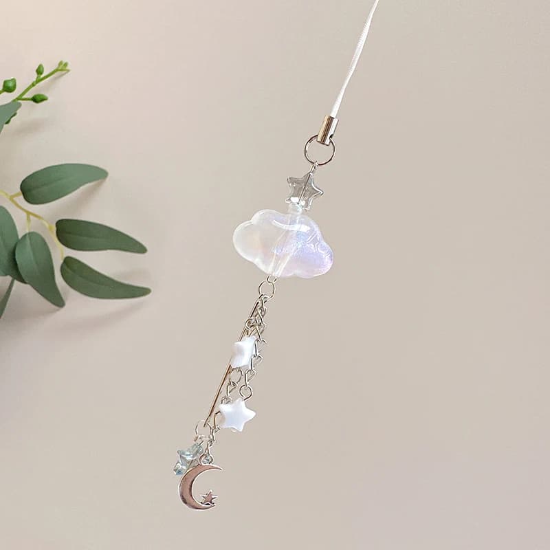 Simple Cloud Phone Charms Acrylic Mobile Strap Sweet Phone Anti-Lost Chain Backpack Decoration Accessories Gifts Transparent