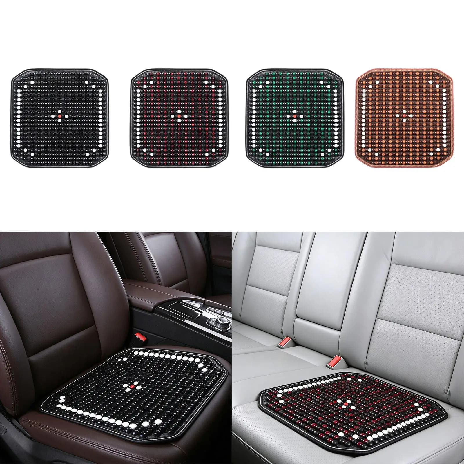 Cuscino per Sedile Rinfrescante con Perline Quadrate, Traspirante in Legno, Accessorio per Auto, Sedia da Ufficio, Interni di Camion