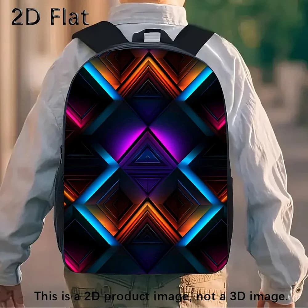 Backpack with Irregular Patterns for Autumn, Christmas and Halloween, Large Capacity School Bag Set for Boys, Includes a School Bag