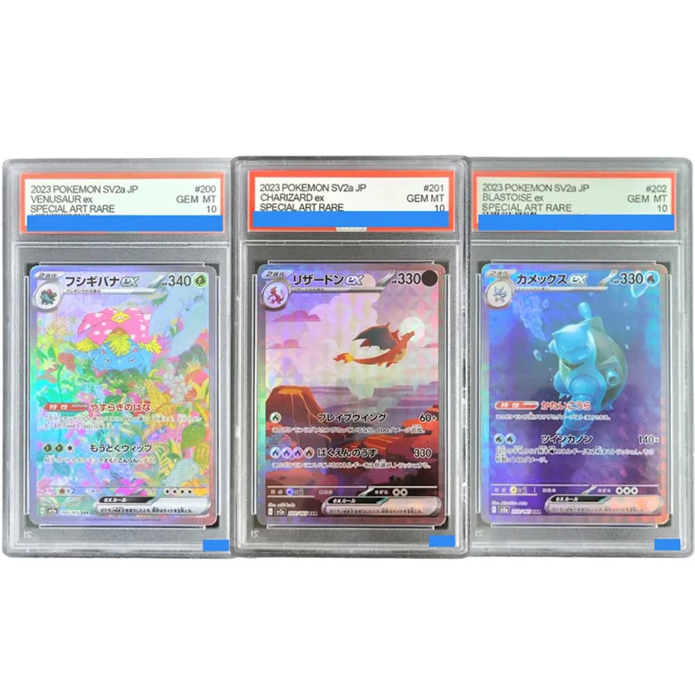 Fai da te Pokemon giapponese Sv2A 151 # 201 202 200 Charizard Blastoise Venusaur Ex Authentication Grading GEM MT 10 Collezione di carte
