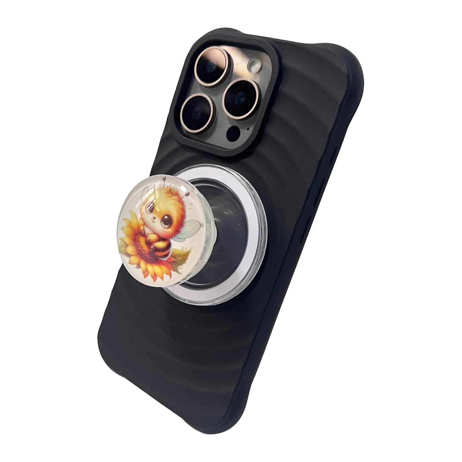 Supporto per telefono a forma di abeola 3D in cristallo, grazioso e adorabile, compatibile con MagSafe, per iPhone 17, iPhone 16 Pro, Samsung Griptok