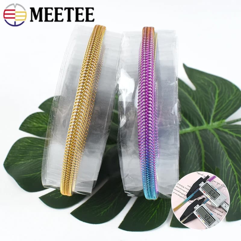 2/5/10M Meetee 3 # 5 # Cerniera in nylon PVC Cerniera trasparente impermeabile per tenda Borsa Decor Cerniere Zampe impermeabili Accessori per cucire fai-da-te