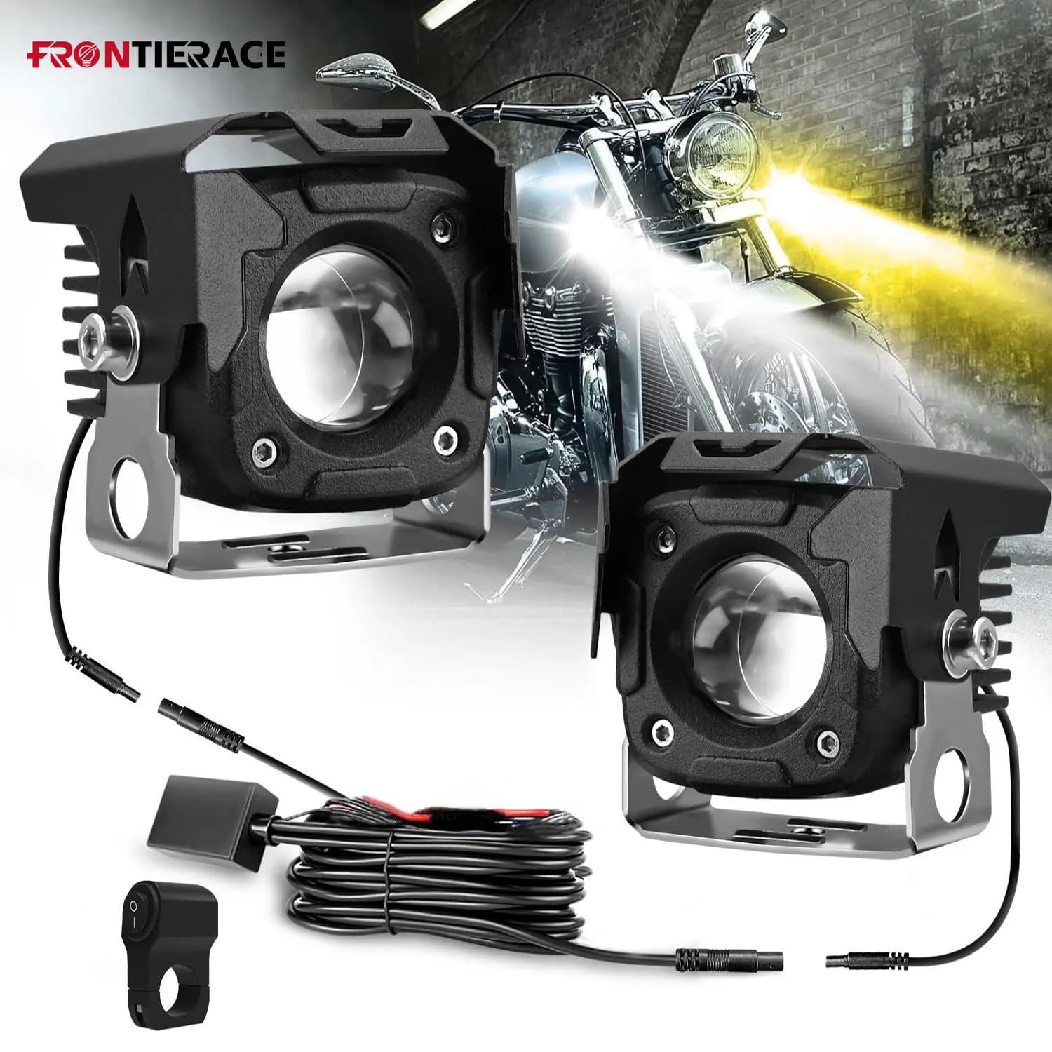 Faro del motociclo Luci di guida da lavoro Flash Fendinebbia per faretto a LED 120W 6000K per camion ATV Dirt Bike SUV UTV