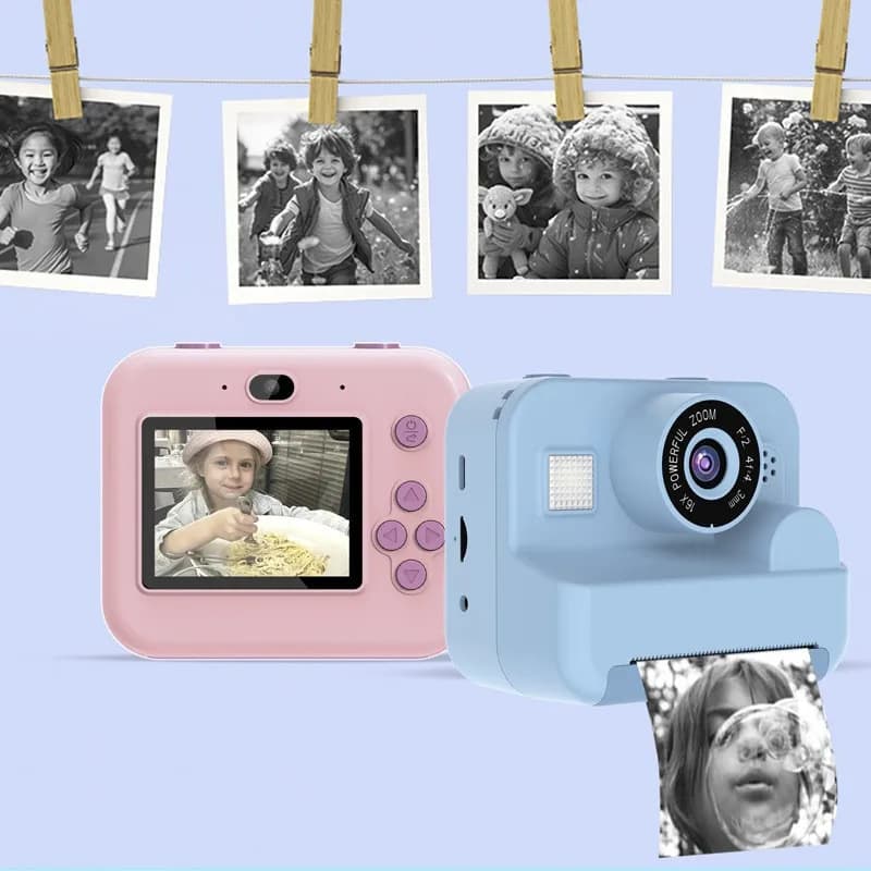 Fotocamera Istantanea per Bambini con Scheda 32G, Stampa Termica, Fotocamera Digitale per Bambini, Regalo Educativo per Fotografia e Video