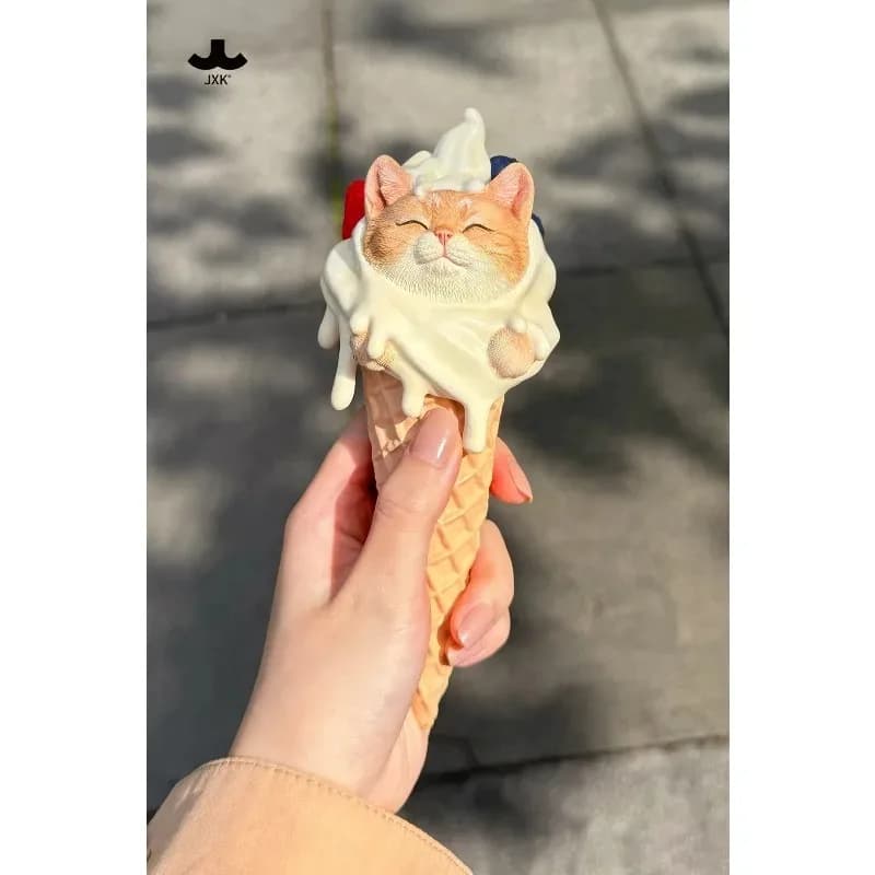 Handmade 1/6 Scale Simulation Shopping Model Sweet Cat Resin Model for Action Figures Body Collection Decor