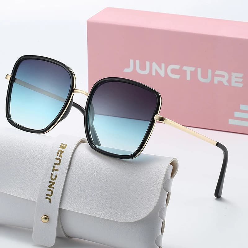 JUNCTURE Occhiali da sole quadrati alla moda da donna, occhiali da sole, montatura grande, sfumata, regali per le feste, occhiali da sole per le donne