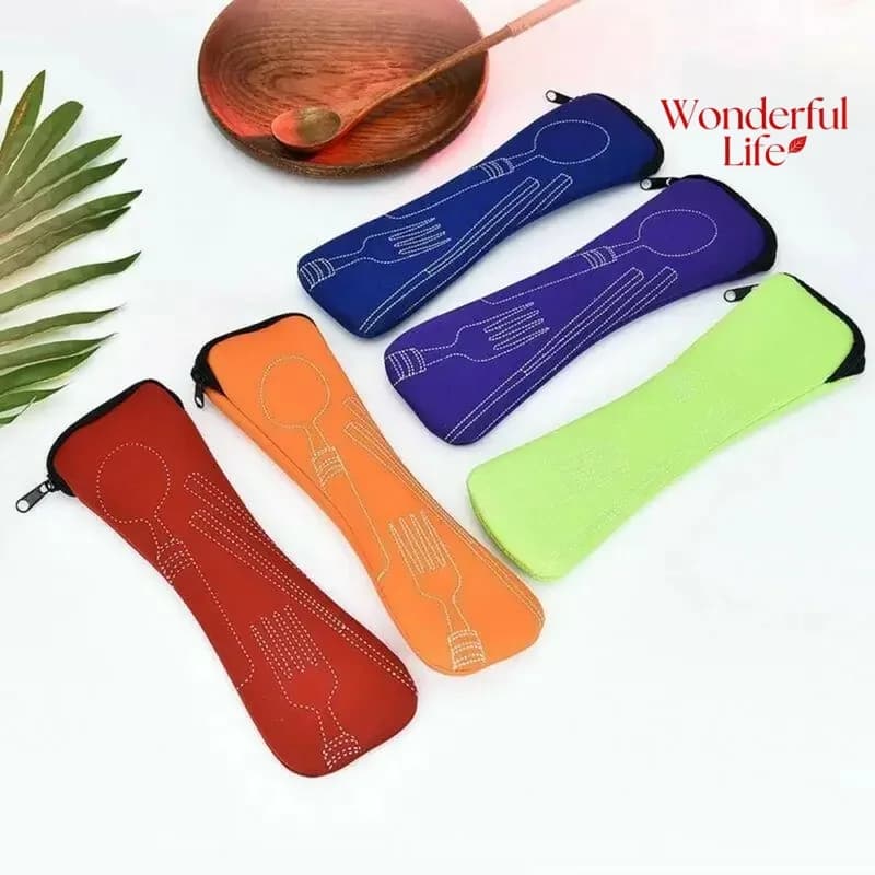 1/2 pieces home kitchen bags for portable cutlery fork picnic spoon new travel bag for crockery without crockery case for crockery