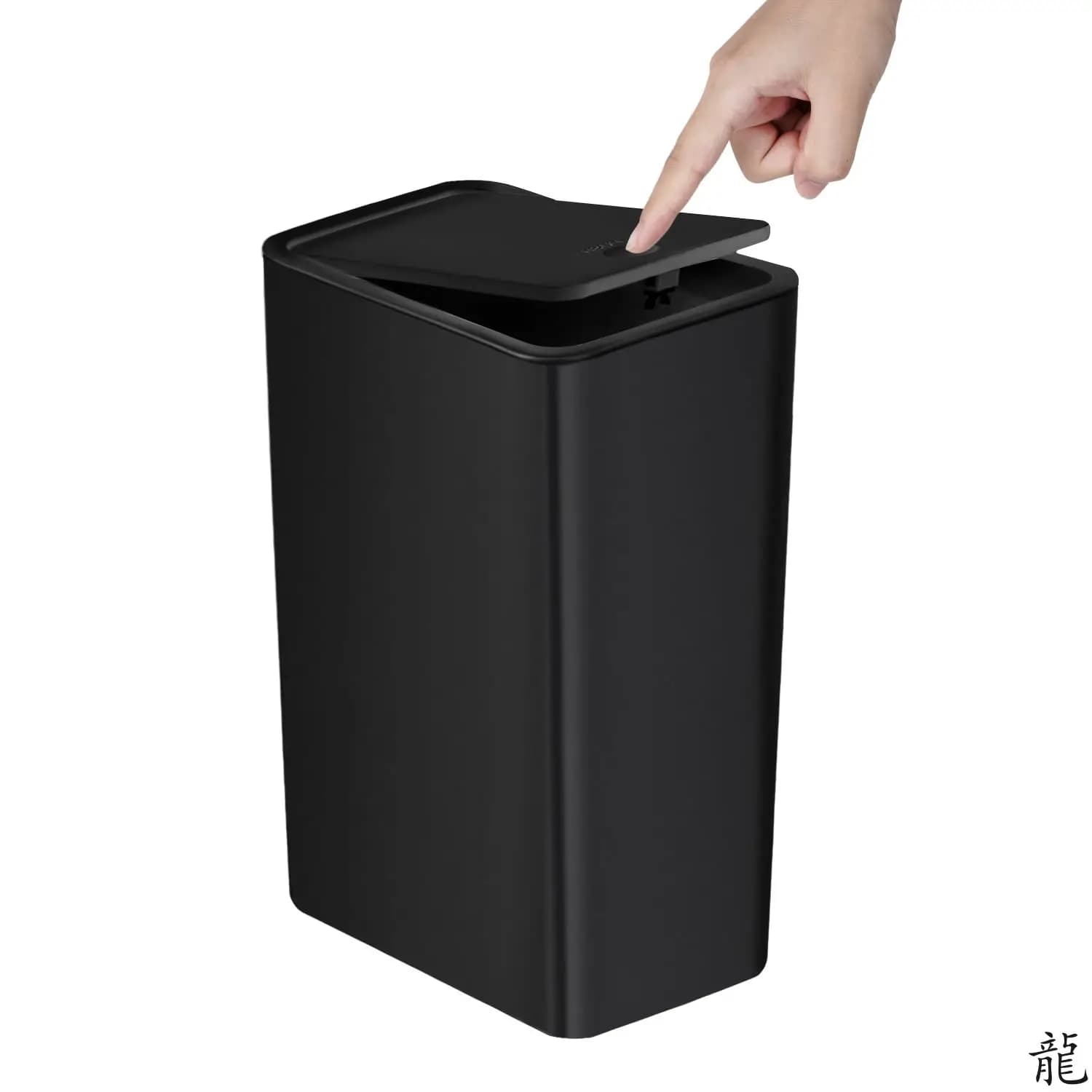 Cestino per Rifiuti da Bagno - Bidone da 10L con Coperchio a Pressione per Toilette, Camera da Letto, Soggiorno - Cestino in Plastica con Coperchio Pop-up