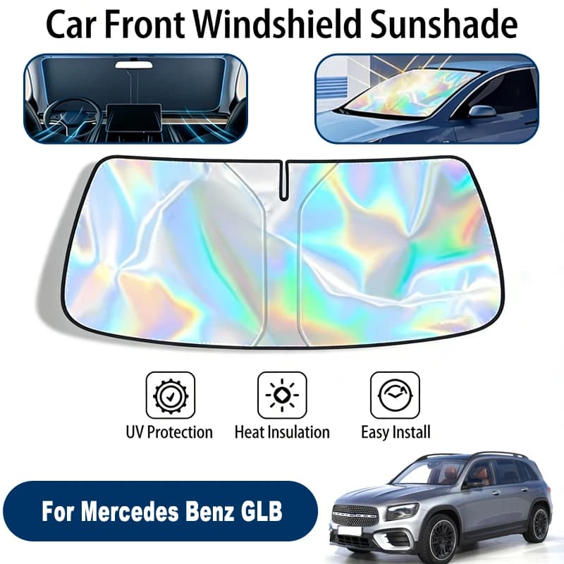 Parasole per parabrezza per Mercedes Benz GLB, accessori pieghevoli per la protezione solare della finestra anteriore, riflettenti ai raggi UV