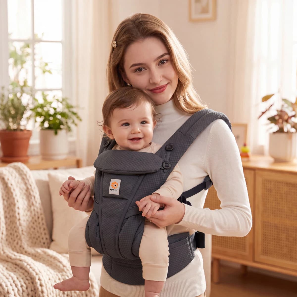 Ergobaby Breeze Model D Adjustable Baby Carrier – a breathable, ergonomic carrier perfect for daily walks and travel; a travel e