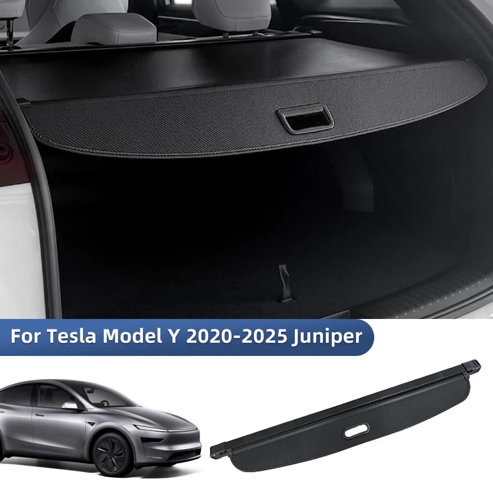 Auto Baule Posteriore Cargo Copertura Per Tesla Modello Y 2021-2025 Juniper Auto Tenda Copertura Organizzatore Stivaggio Forniture Accessori di Stoccaggio