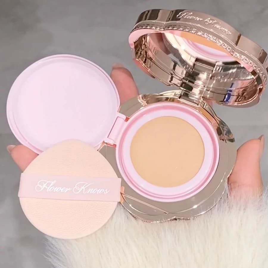 Flower Know Bunny Garden Air Cushion CC Cream Idratante Correttore Copertura Leggera Lunga Durata Effetto Naturale Base Trucco Viso