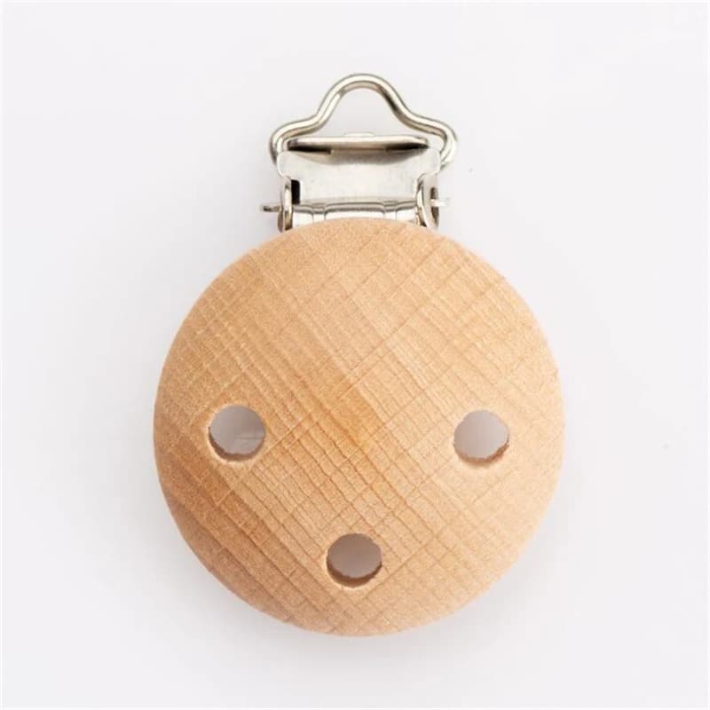 5 Pezzi Clip Portaciuccio in Legno per Neonati, Accessori per Ciuccio e Massaggiagengive