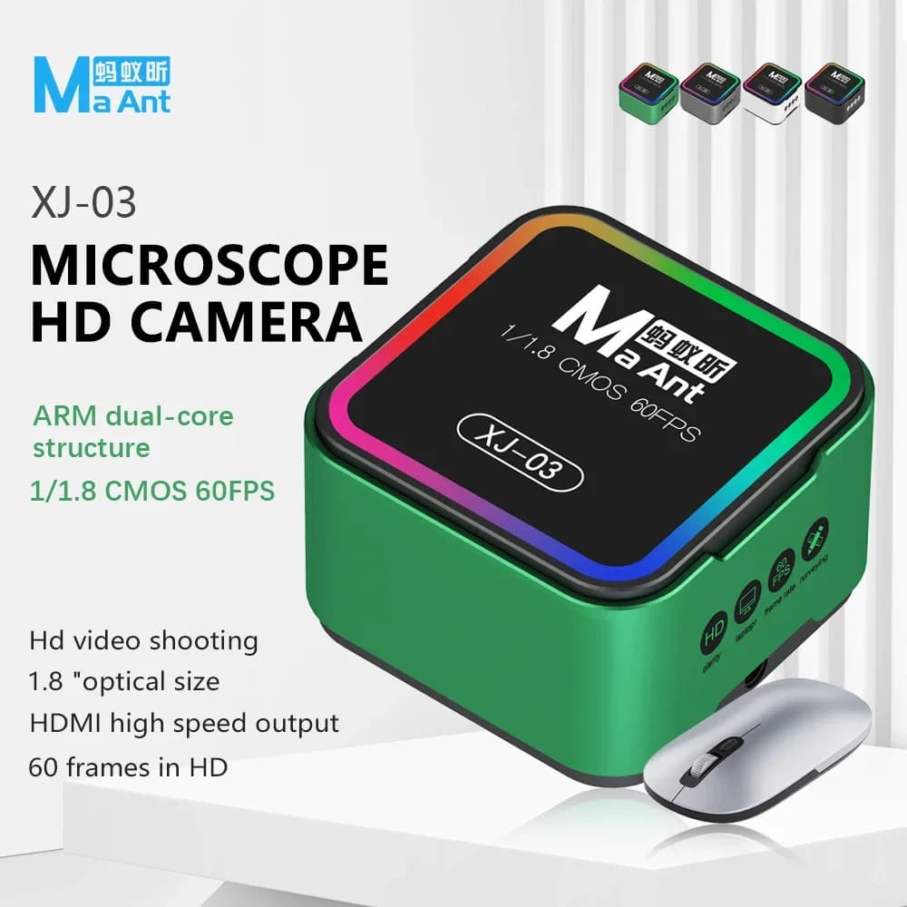 MaAnt XJ-03 60FPS HD Microscopio Fotocamera 1/1.8 Sensore CMOS Uscita HDMI per Microscopi Stereo Trinoculari Riparazione BGA CPU Saldatura