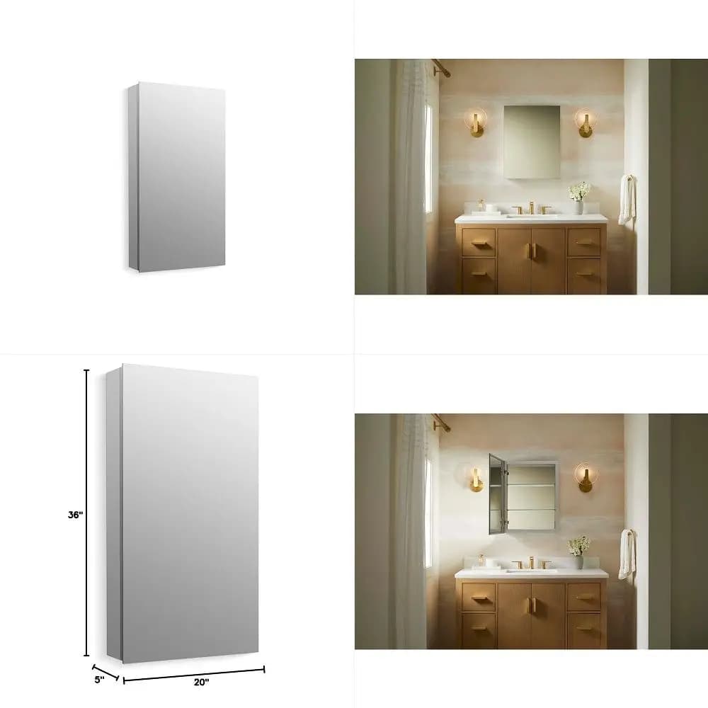 2967BR1 20 W x 26 H Bathroom Medicine Cabinet with Framed Mirror Door, Recessed or Surface Mount Bathroom Wall Cabinet, OilRubb