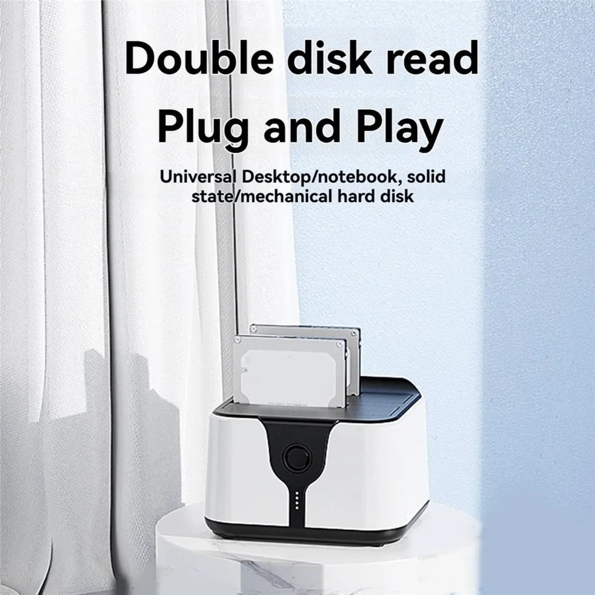 A41T 3 Pezzi Box Esterno per SSD da 2.5/3.5 Pollici, Case SATA a USB 3.0 per HDD, Docking Station Dual Bay per Hard Disk, Spina EU