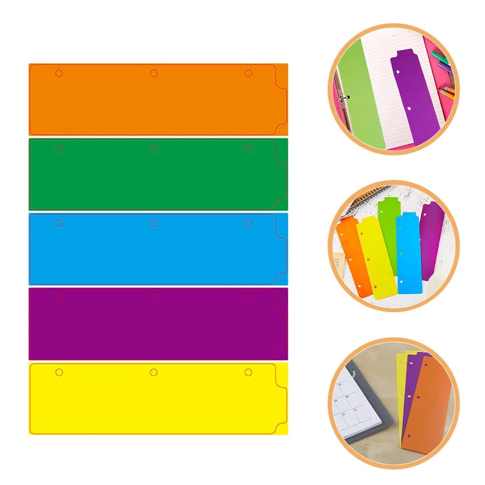 15 divisori mini per raccoglitori con segnalibri a scatto, etichette in plastica riposizionabili per raccoglitori a 3 anelli, quaderni a spirale e agende