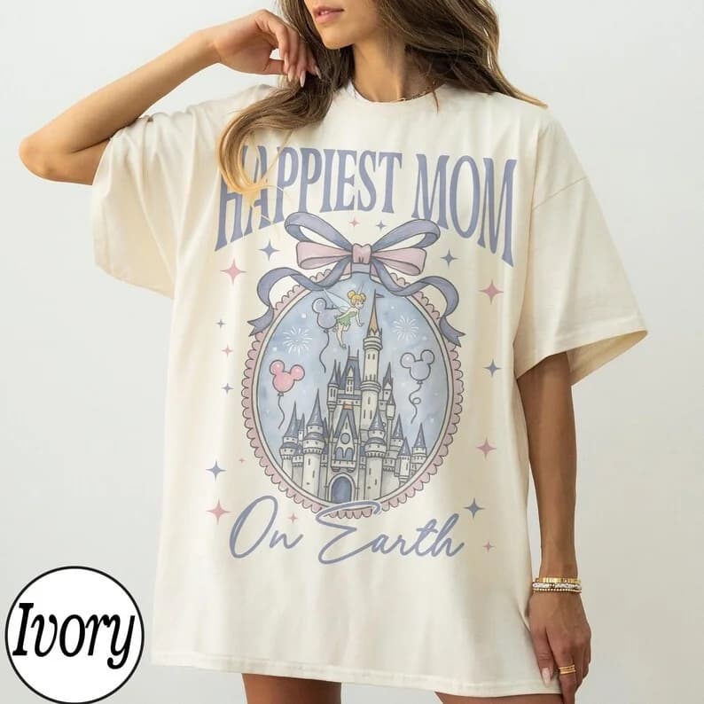 Nuova Moda 2026 T-shirt Disney Magic Castle in Cotone Casual a Maniche Corte, Outfit Coordinato Genitore-Figlio per Bambini e Adulti, Ideale per Viaggi Estivi in Famiglia