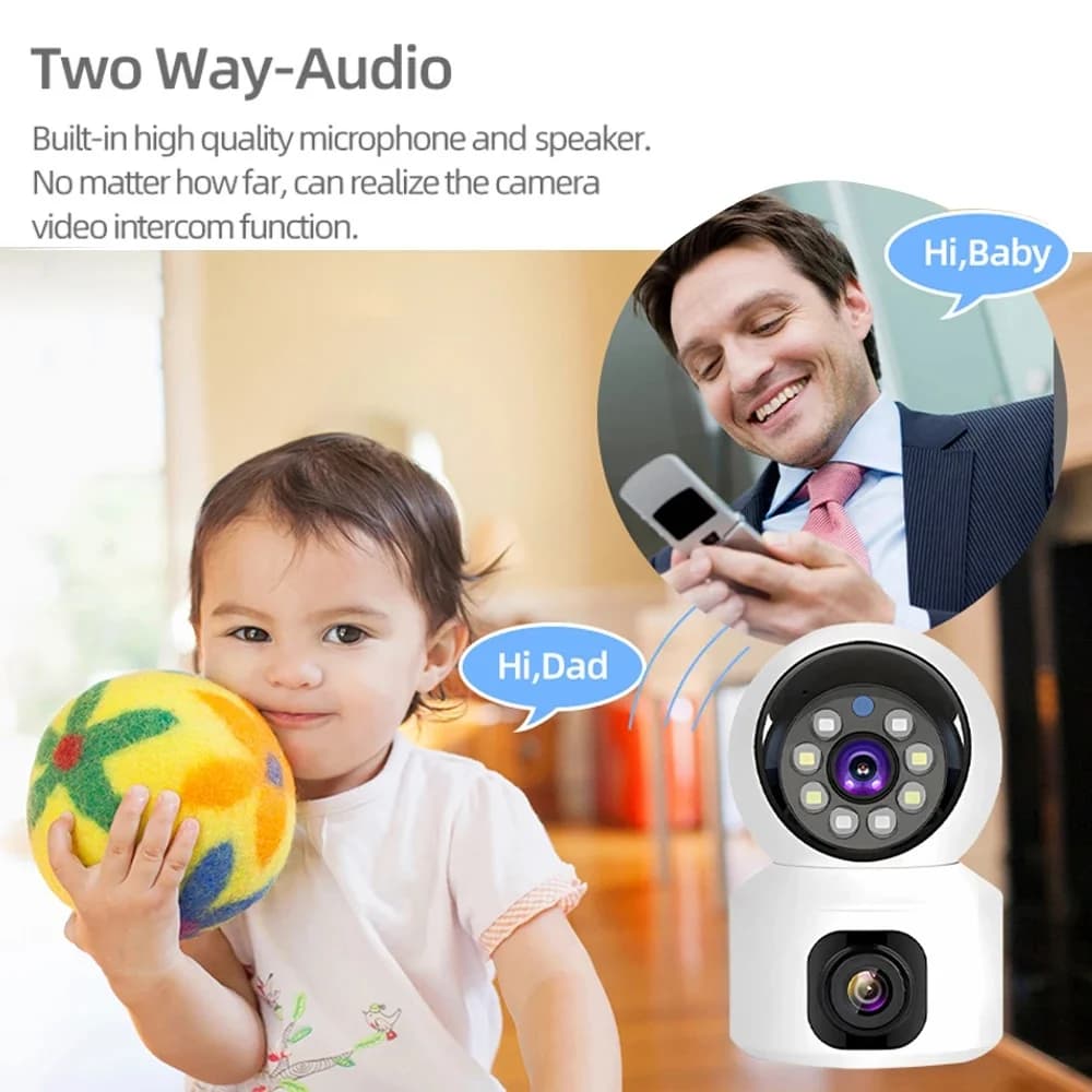Telecamera 8MP 4K 4G/WiFi Doppia lente Doppio schermo Batteria a basso consumo Baby Monitor PIR Rilevazione umana Telecamera di sicurezza per visione notturna