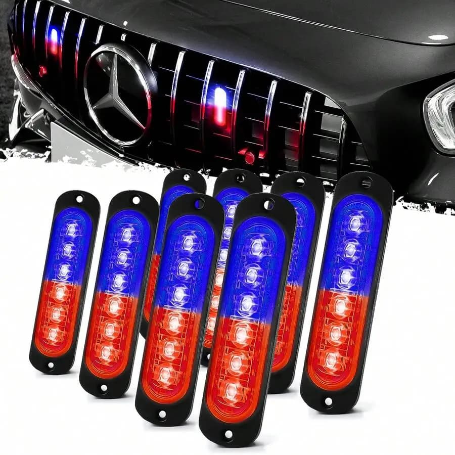 Nilight 4PCS Emergency Strobe light Flashing Warning Hazard Light Ultra Slim Sync Feature Grille for Truck Off Road Vehicles SUV