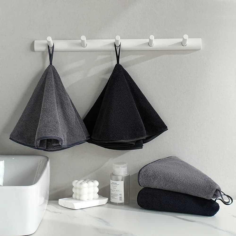 2 Pezzi Asciugamani da Cucina Rotondi Super Assorbenti Creativi, Asciugamani Grandi da Appendere, Morbidi in Pile Corallo, Panni per Pulizia Lavabo