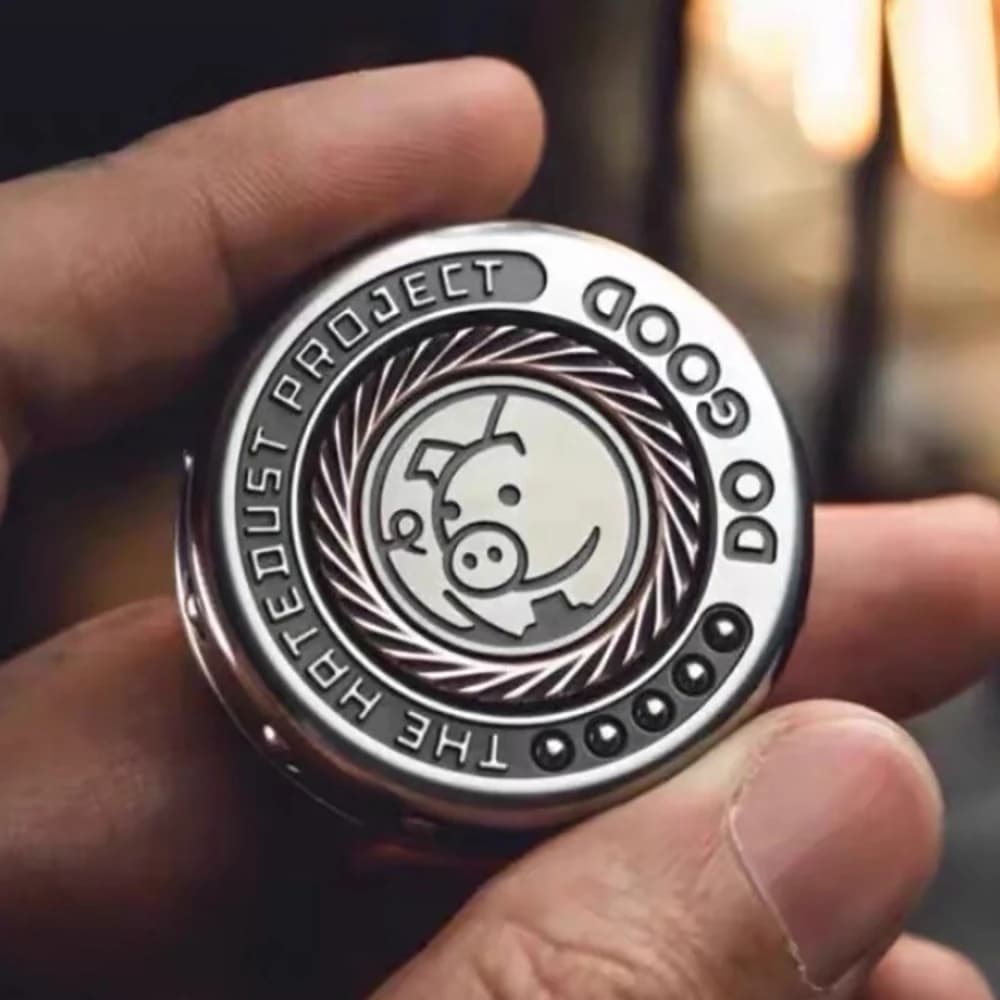 LAUTIE The Hate Project Haptic Coin Fidget Spinner Giocattolo antistress in acciaio inossidabile con zirconio per adulti