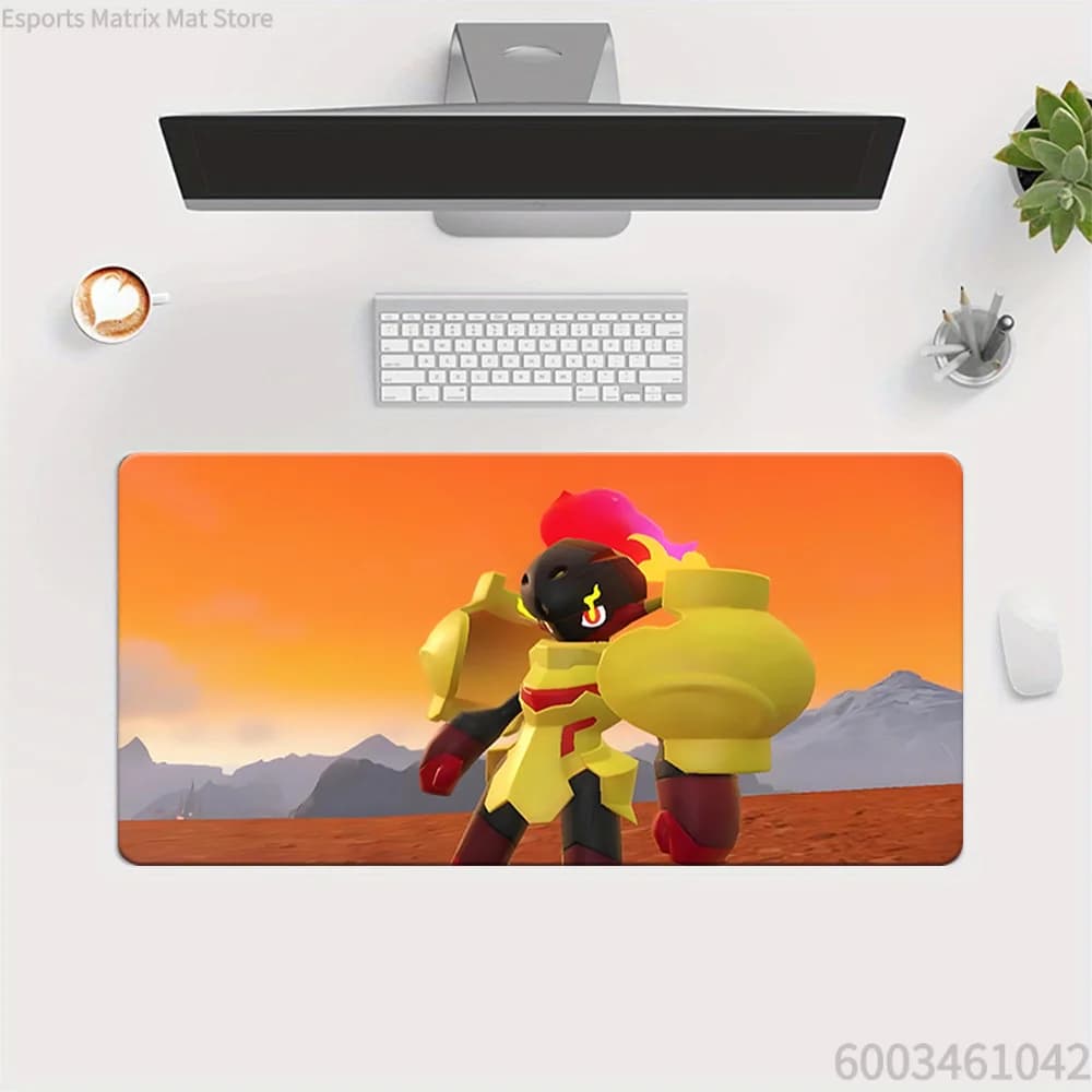 Tappetino per mouse da gioco esteso Pokemon Armarouge Sunset Desert Scene Anime, tappetino da scrivania grande