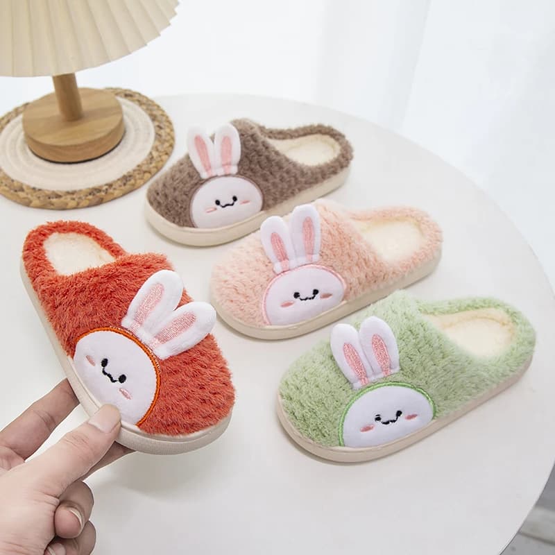 Children's Winter Slippers Cotton for Women's Indoors causal to cute bunny-shaped Slippers for fashionable children