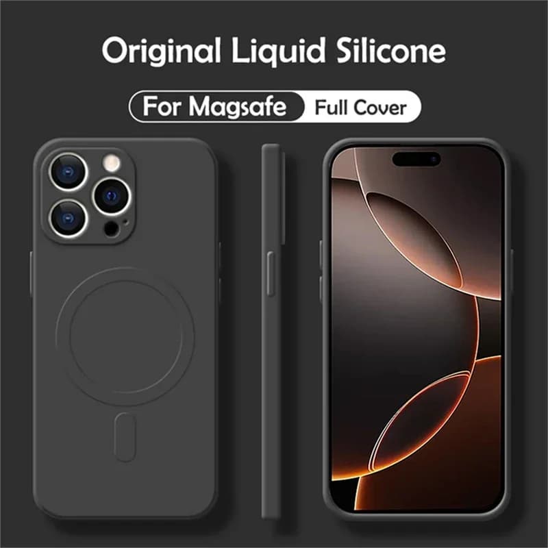 Custodia per telefono in silicone liquido morbido con ricarica wireless magnetica MagSafe per iPhone 17 Air 16 15 14 11 Pro Max Plus 13 12 Mini