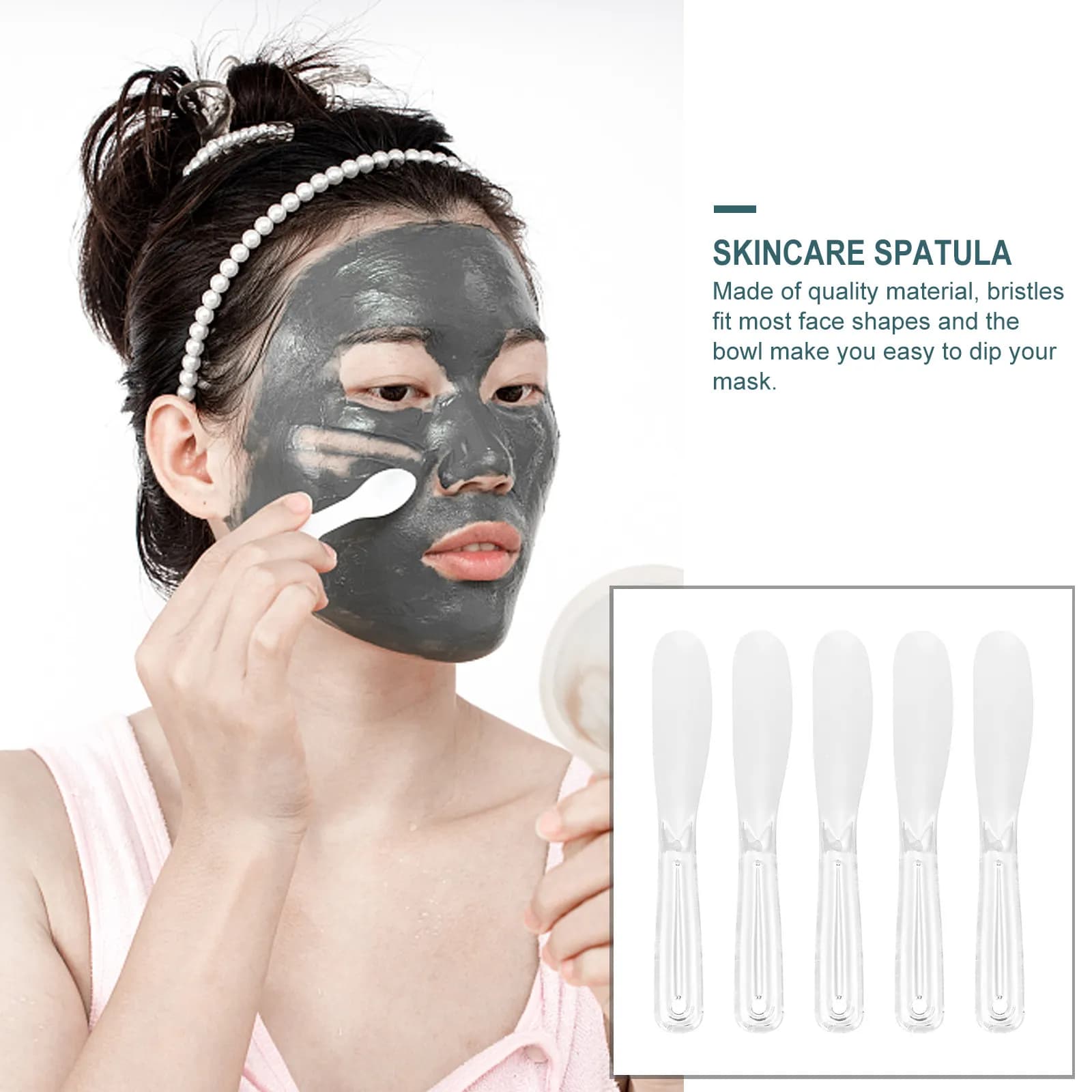 Set di 5 Spatole per Maschere Viso, Spatole per Applicazione Maschere e Creme Skincare, Cucchiai per Bellezza