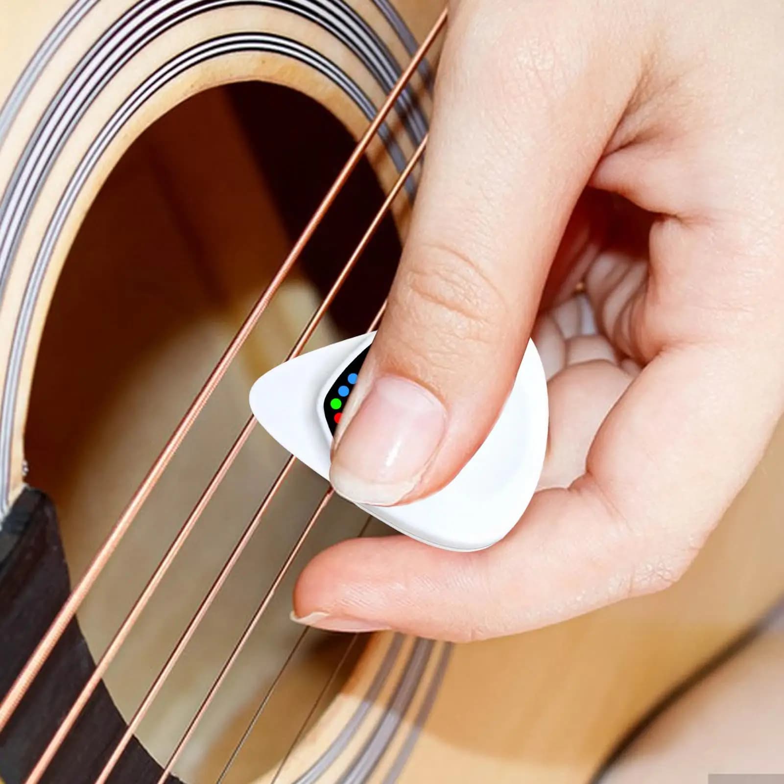 Plettri Sottili per Chitarra, Accordatore Portatile per Chitarra Elettrica e Acustica, Strumenti di Apprendimento per Chitarra Elettrica, per Principianti e Professionisti