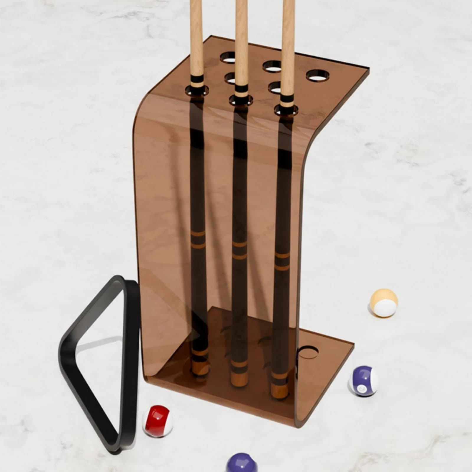 Acrylic Cue Rack Clear Freestanding Cue Rack Pool Stick Holder Glossy Billiards Accessory Organizer Polished for Game Room