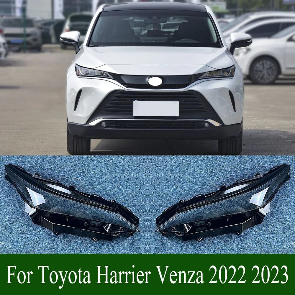 For Toyota Harrier Venza 2022 2023 Headlights Cover Transparent Lamp Shade Headlamp Shell Plexiglass Replace Original Lampshade