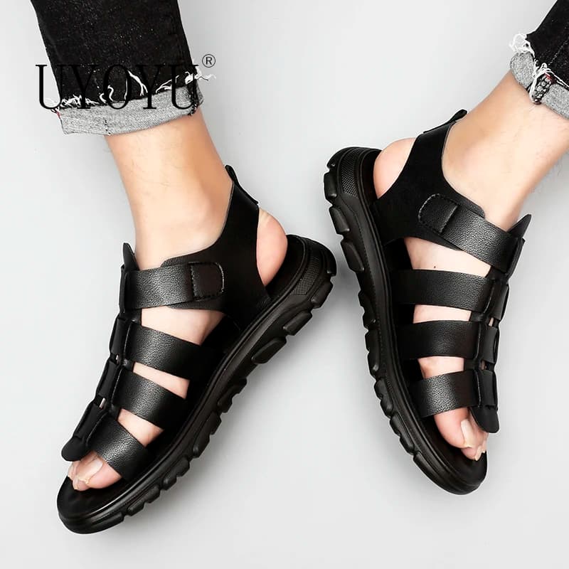 Sandali da uomo firmati estate sandali britannici coreani romani all'aperto per uomo scarpe Casual da spiaggia maschili stivali in vera pelle 2022