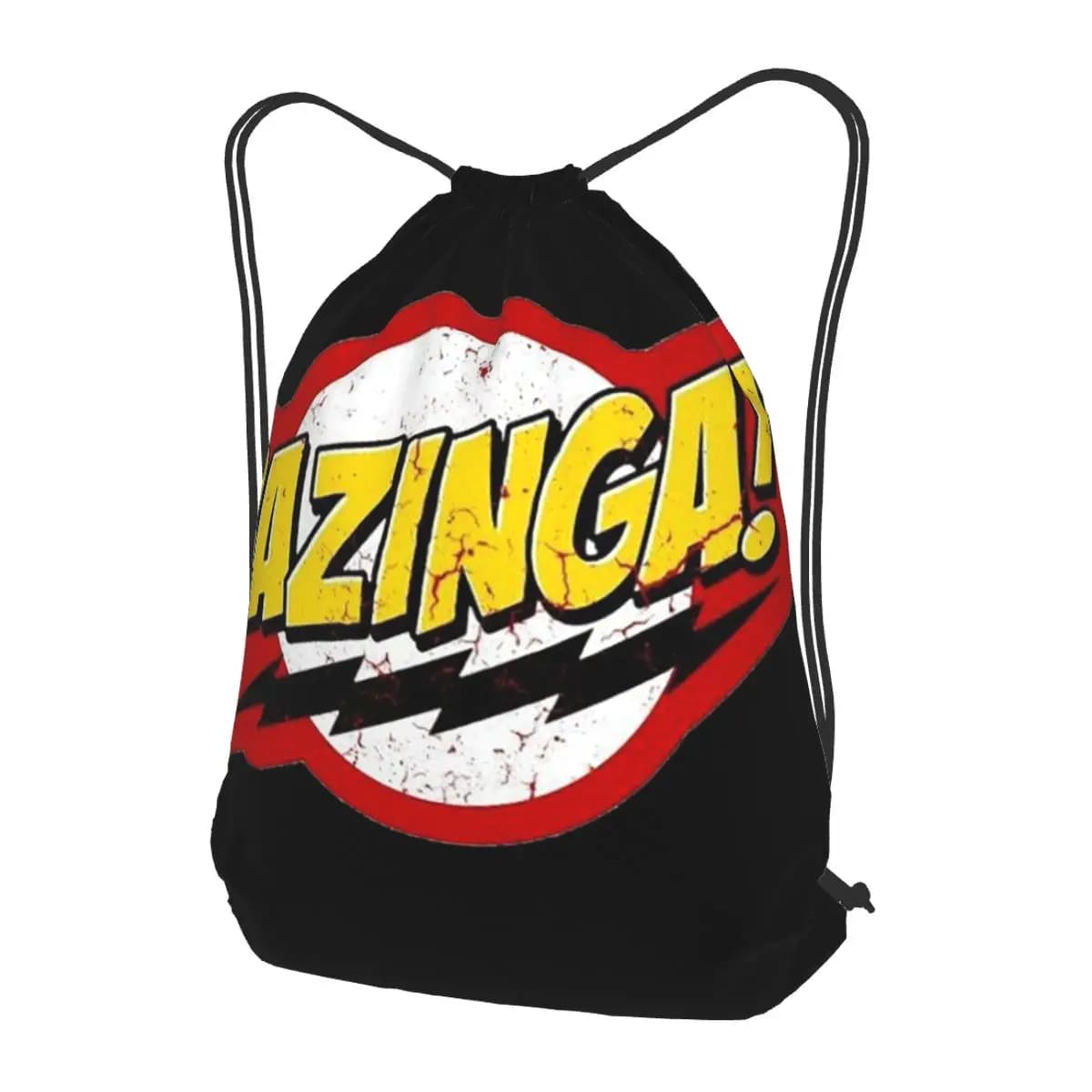 Bazinga The Big Bang Theory Zaini casual con coulisse, borsa sportiva con tasca, borse per libri per uomo, donna, studenti