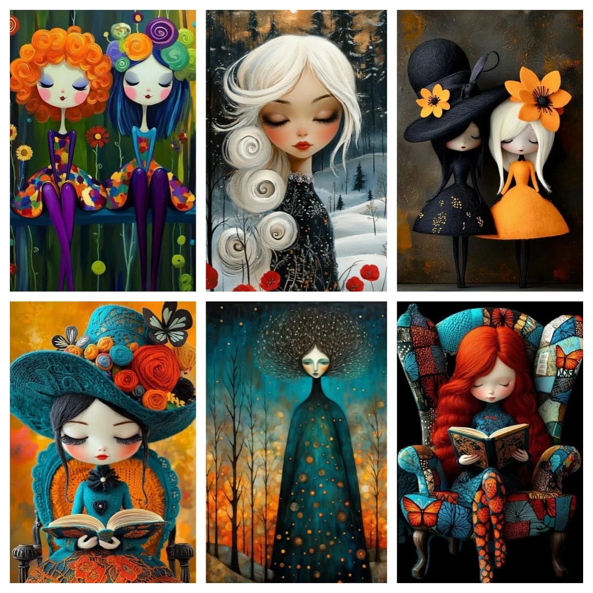 Fashion Doll Big Eyes Girls , Diy Diamond Art Painting Kits New 2024 Rhinestones Embroidery Mosaic , Nursery Room Decor