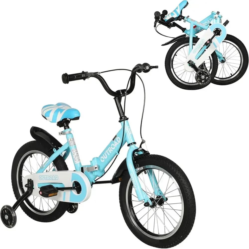 Children's Bikes: 14-18 Inch, Adjustable, with Training Wheels & Lights, Suitable for Ages 3-10