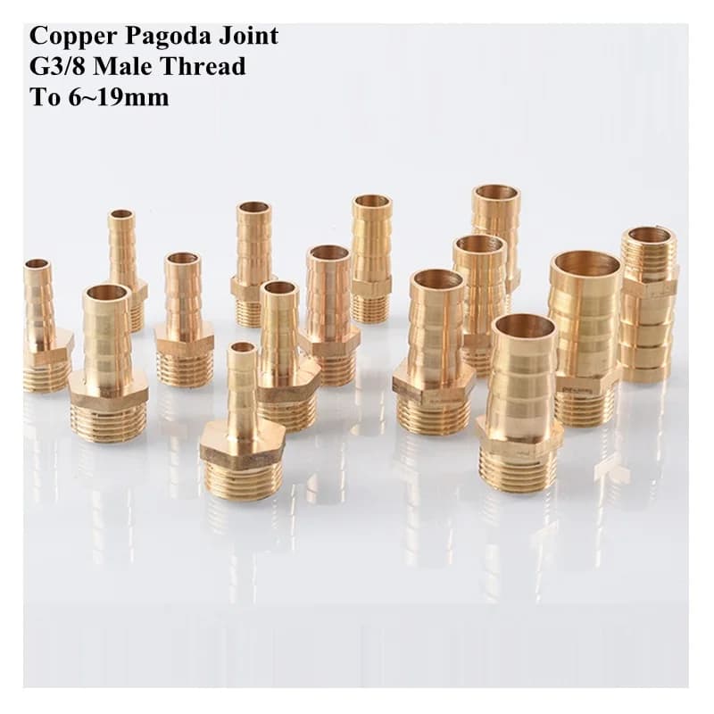 2 pz/lotto G3/8 filettatura maschio a 6 ~ 19mm connettore in rame adattatore per serbatoio per acquario da giardino Barb in ottone giunto per tubo dell'acqua del giardino