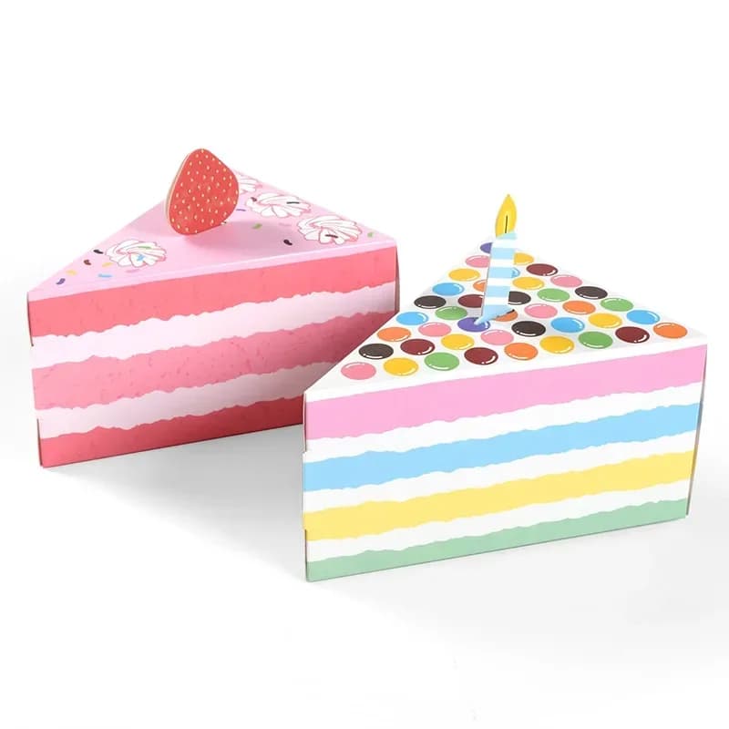 8 pezzi di candele creative a forma di torta a forma di carta, scatole di caramelle per biscotti, scatole regalo per bambini, compleanno, baby shower, decorazione per feste
